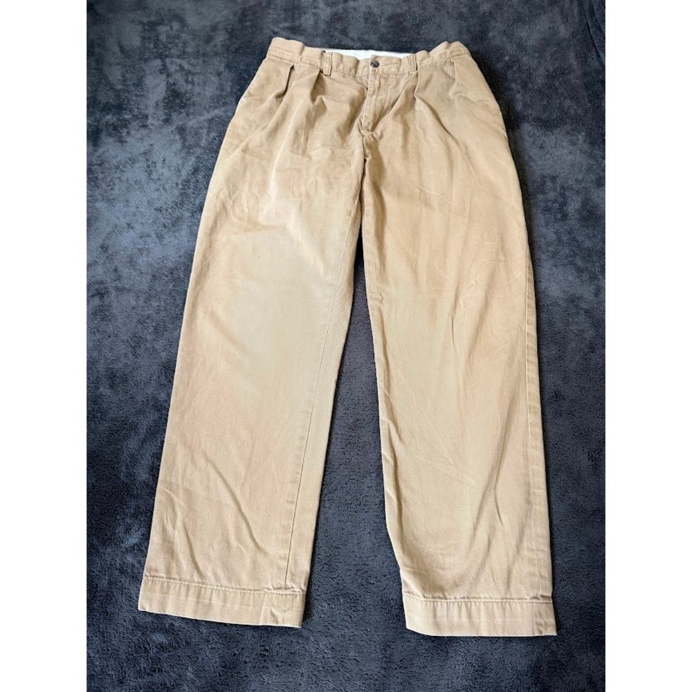 Polo Ralph Lauren Ethan Pant Mens 30x30 Khaki Tan Double Pleated Cotton Chinos